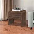 Pemberly Row 1-Drawer End Table in Engineered Walnut Wood 21.6 in Wide