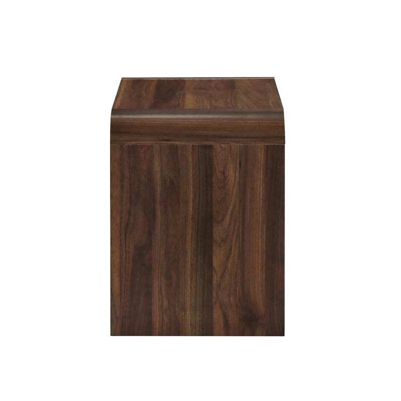 Pemberly Row 1-Drawer End Table in Engineered Walnut Wood 21.6 in Wide