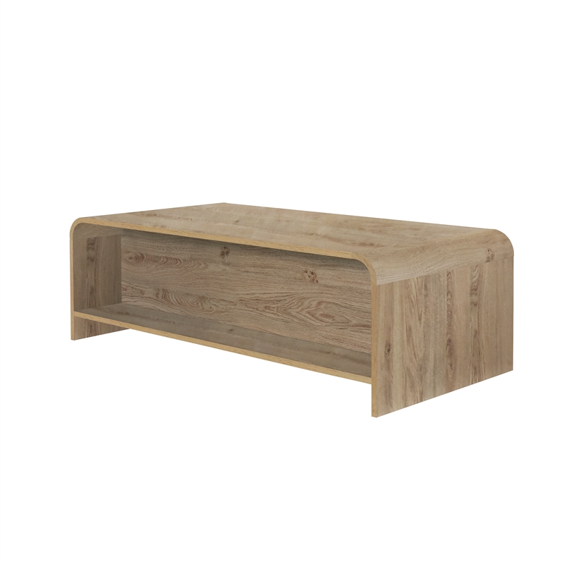 Pemberly Row 3-Piece Cocktail Table and End Tables in Natural Wood Finish