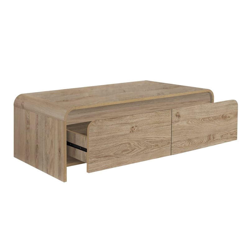 Pemberly Row 3-Piece Cocktail Table and End Tables in Natural Wood Finish