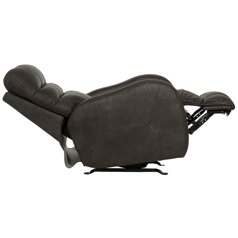Pemberly Row Gray Power Rocker Recliner with USB Charging Port