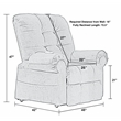 Pemberly Row Power Lift Recliner with Lay Flat Feature in Blue Fabric