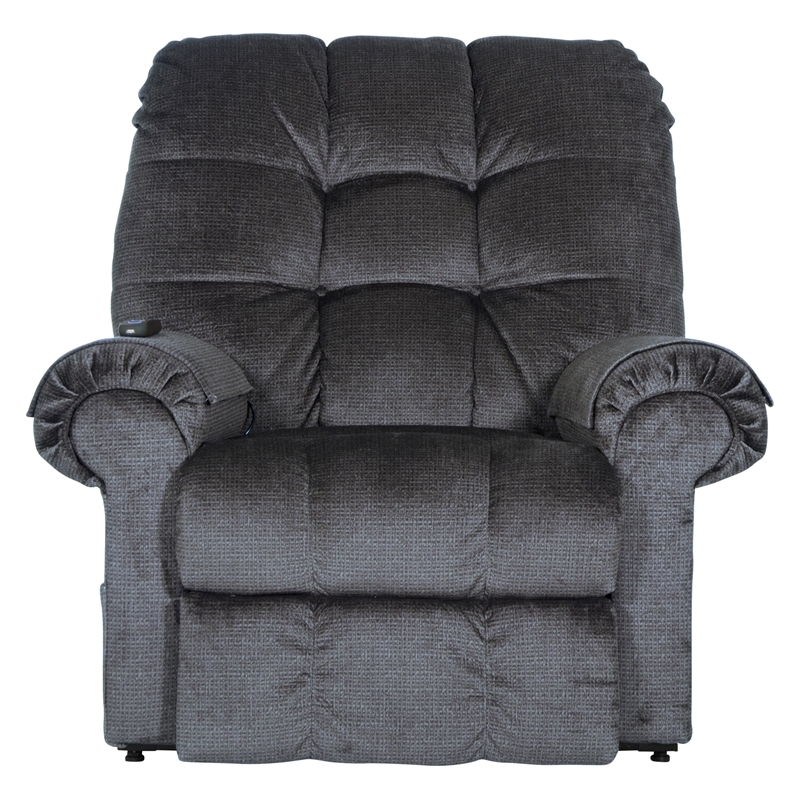 Pemberly Row Power Lift Recliner with Lay Flat Feature in Blue Fabric
