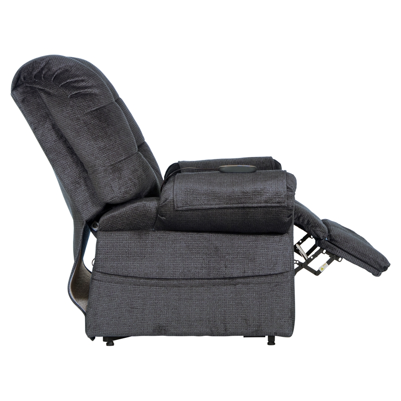 Pemberly Row Power Lift Recliner with Lay Flat Feature in Blue Fabric