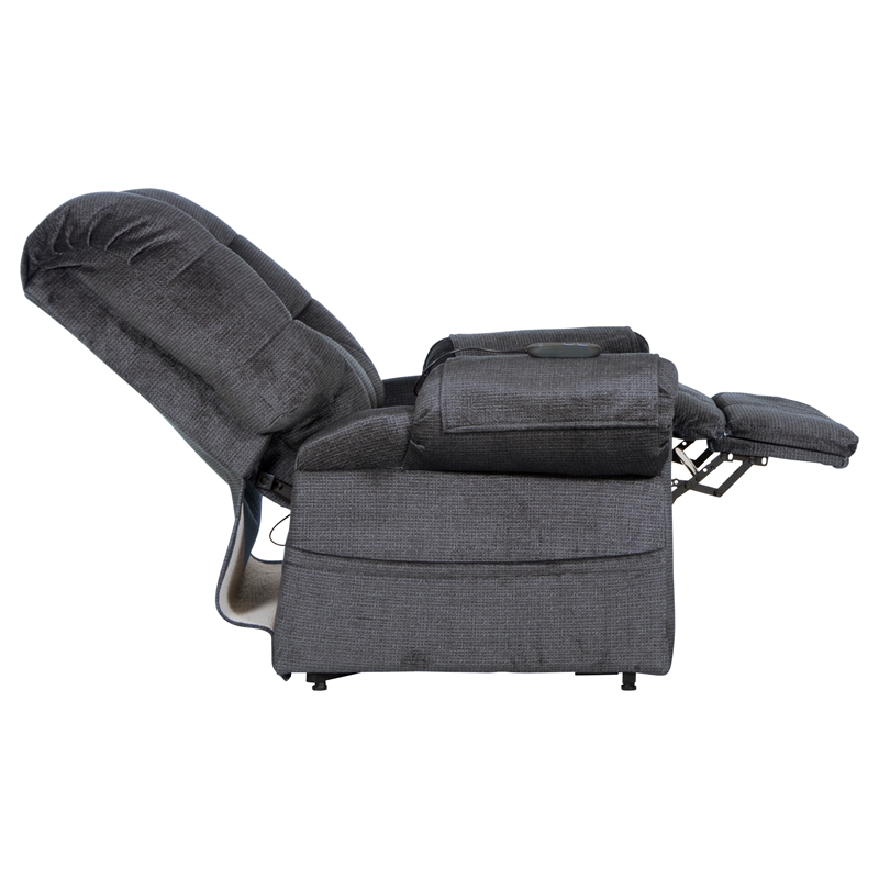 Pemberly Row Power Lift Recliner with Lay Flat Feature in Blue Fabric
