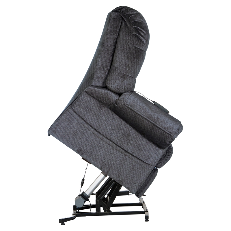 Pemberly Row Power Lift Recliner with Lay Flat Feature in Blue Fabric