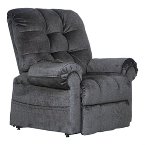 Pemberly Row Power Lift Recliner with Lay Flat Feature in Blue Fabric
