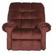 Pemberly Row Power Lift Recliner with Lay Flat Feature in Merlot Fabric
