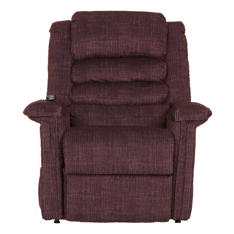 Pemberly Row Buckner Power Lift Assist Recliner in Burgundy Polyester Fabric