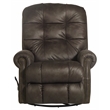 Pemberly Row Swivel Glider Recliner in Gray Polyester Fabric