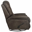 Pemberly Row Swivel Glider Recliner in Gray Polyester Fabric