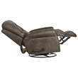 Pemberly Row Swivel Glider Recliner in Gray Polyester Fabric