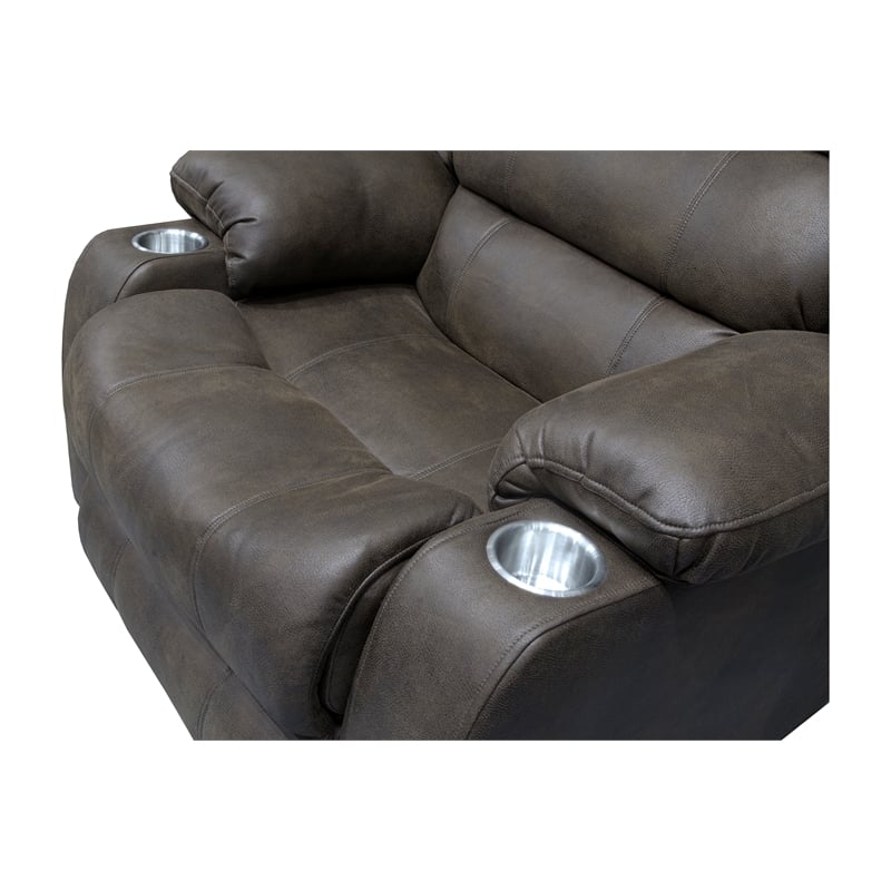 Pemberly Row Power Lift Recliner with Heat and Massage in Gray Fabric