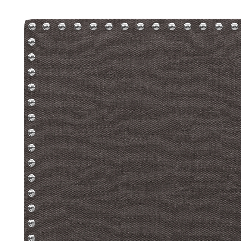 Pemberly Row Nail Head Trim Full Bed in Charcoal Gray Upholstery