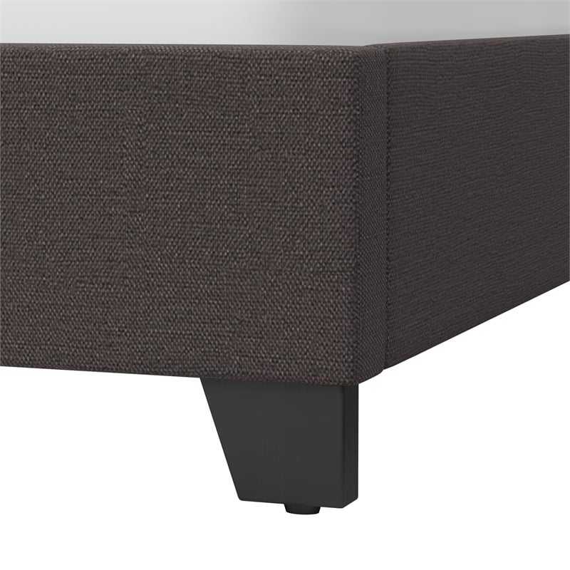 Pemberly Row Nail Head Trim Full Bed in Charcoal Gray Upholstery