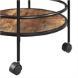 Pemberly Row Walnut and Black Metal Frame Bar Cart with Wheels