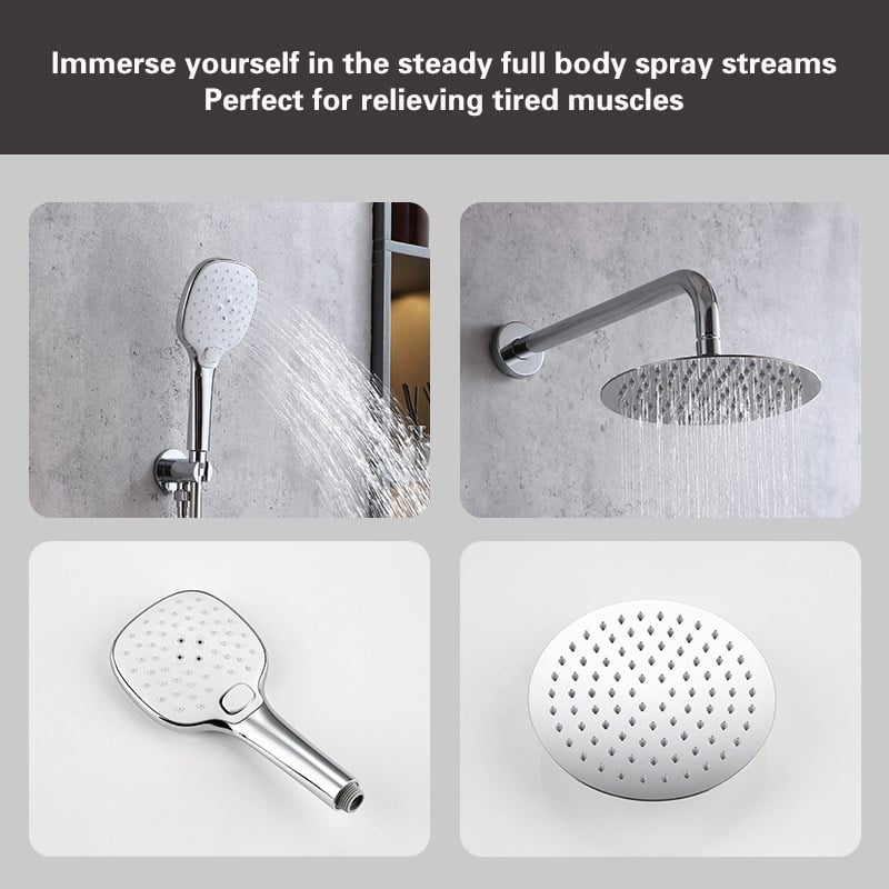 Pemberly Row Brass Shower Faucet System in Chrome
