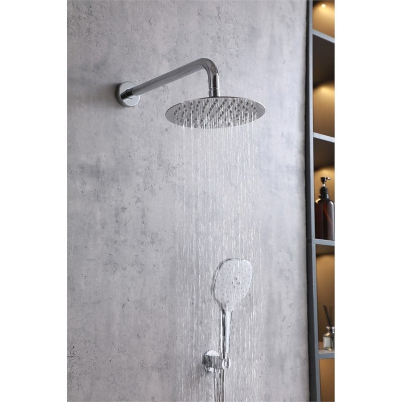Pemberly Row Brass Shower Faucet System in Chrome