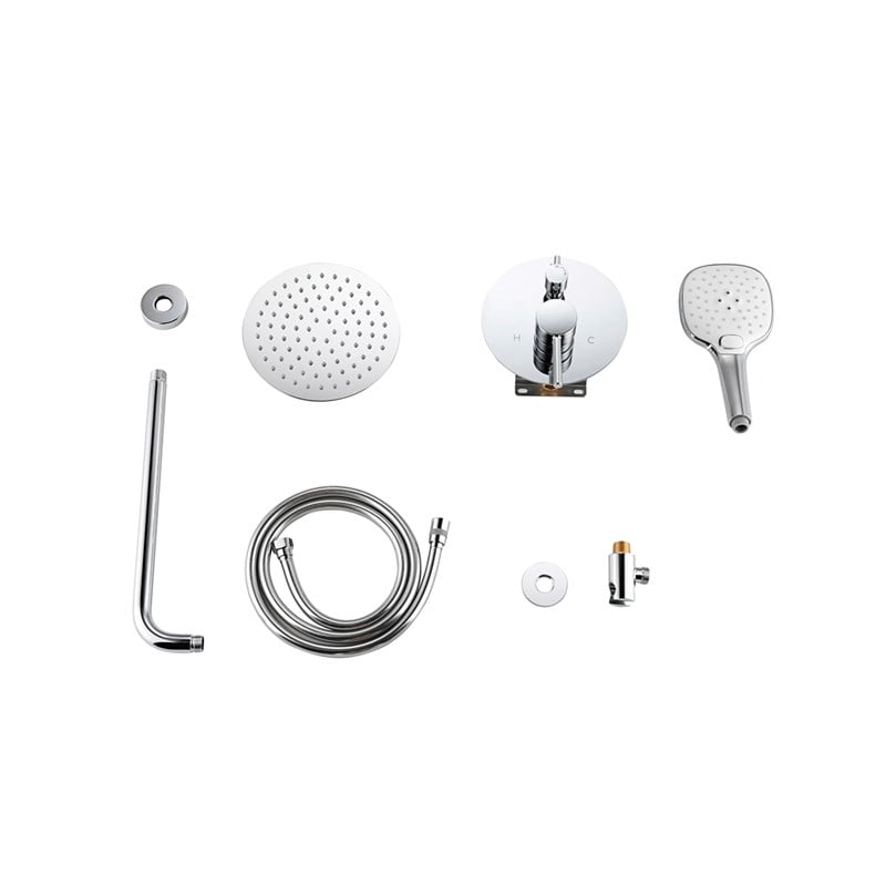 Pemberly Row Brass Shower Faucet System in Chrome