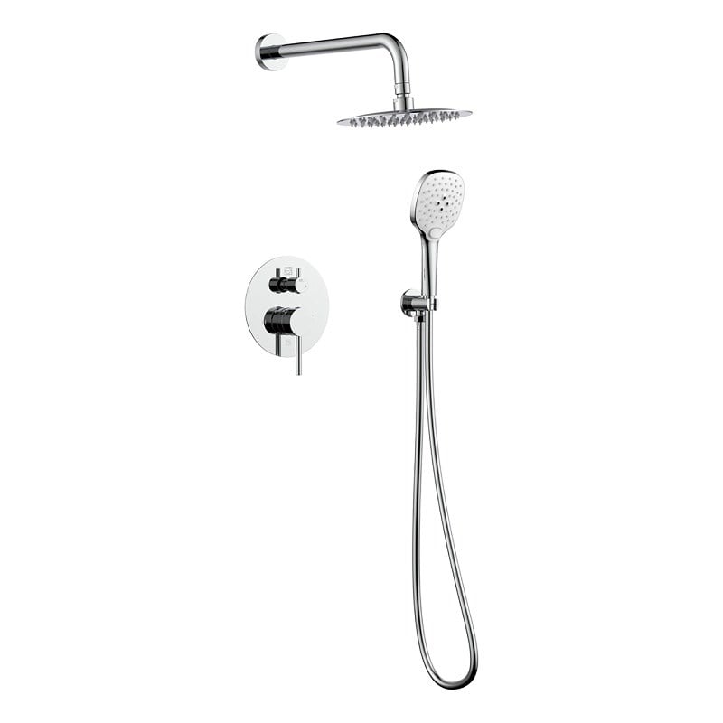 Pemberly Row Brass Shower Faucet System in Chrome