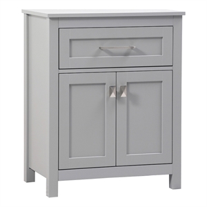 Pemberly Row 24&quot Wood Freestanding Storage Cabinet in Grey