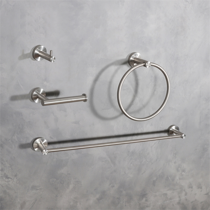 Pemberly Row 4-Pc Stainless Steel Hardware Set in Brushed Nickel