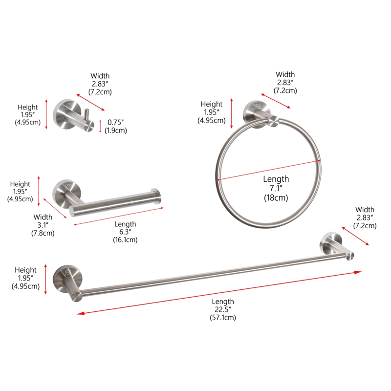 Pemberly Row 4-Pc Stainless Steel Hardware Set in Brushed Nickel