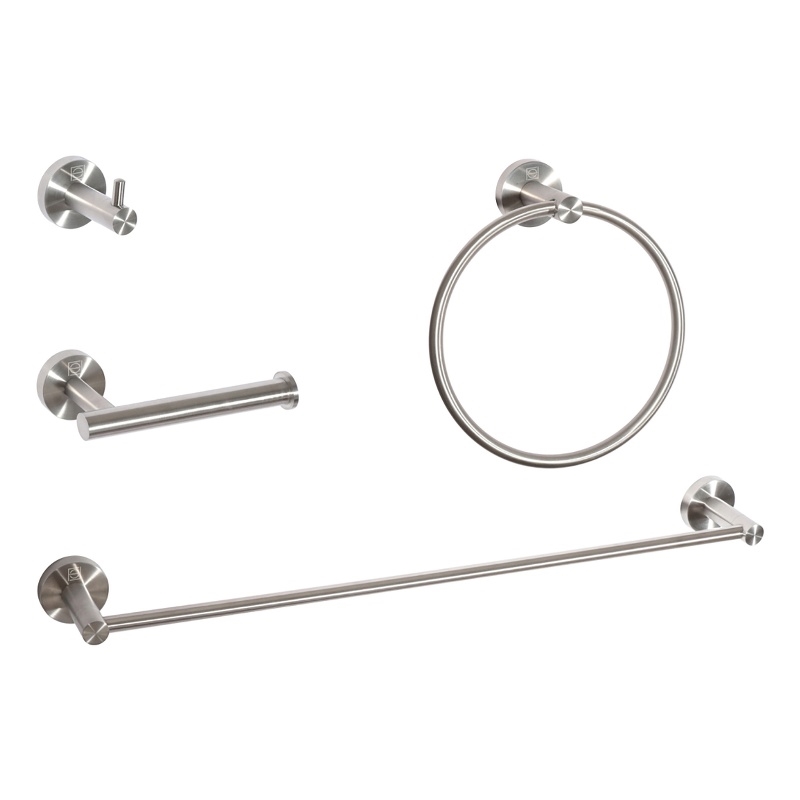 Pemberly Row 4-Pc Stainless Steel Hardware Set in Brushed Nickel
