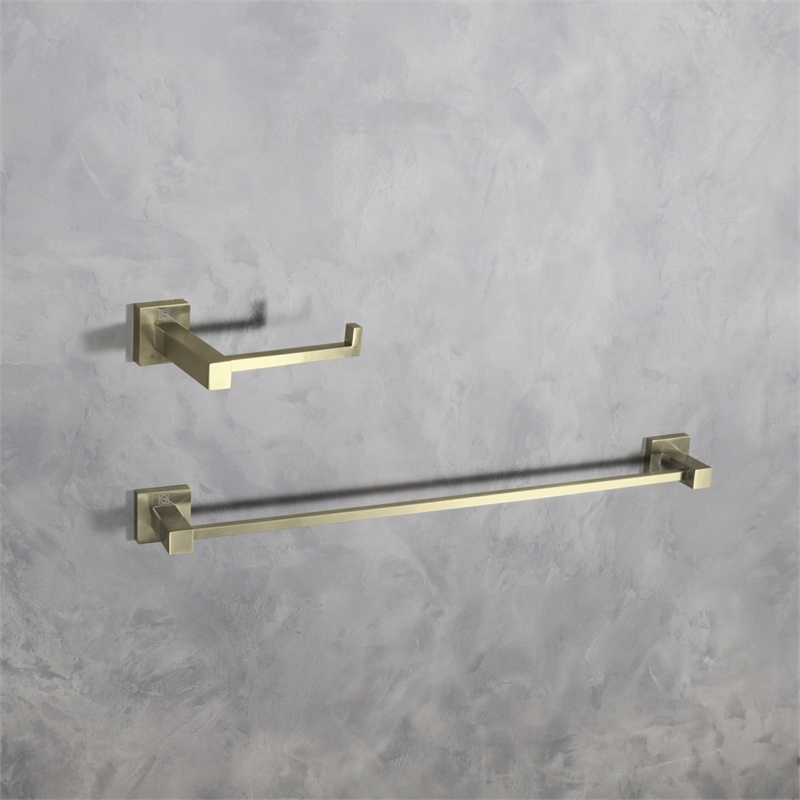 Pemberly Row 2-Piece Stainless Steel Bathroom Hardware Set in Gold