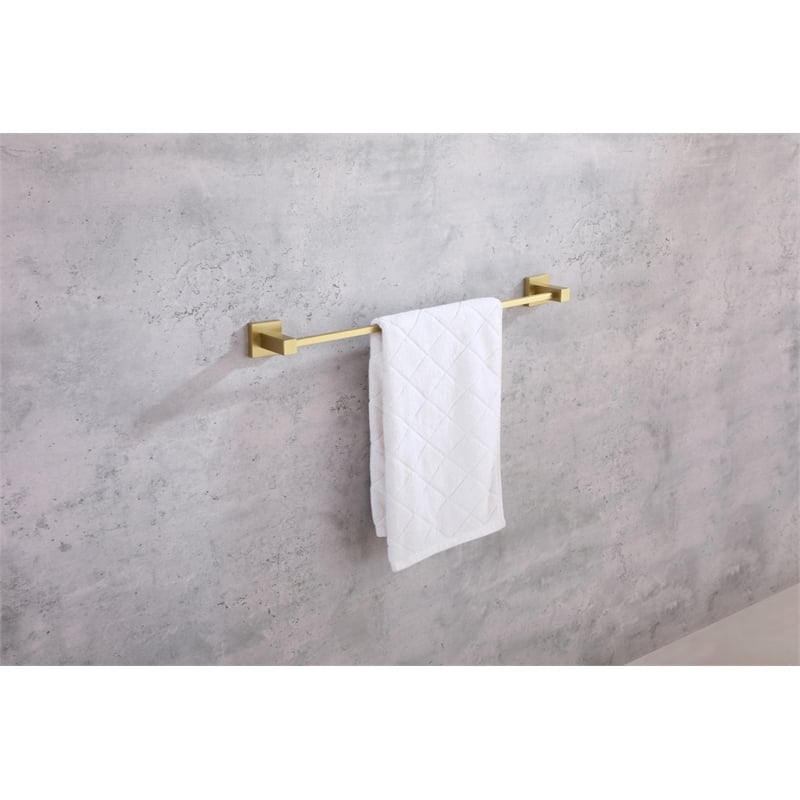 Pemberly Row 3-Piece Stainless Steel Bathroom Hardware Set in Gold