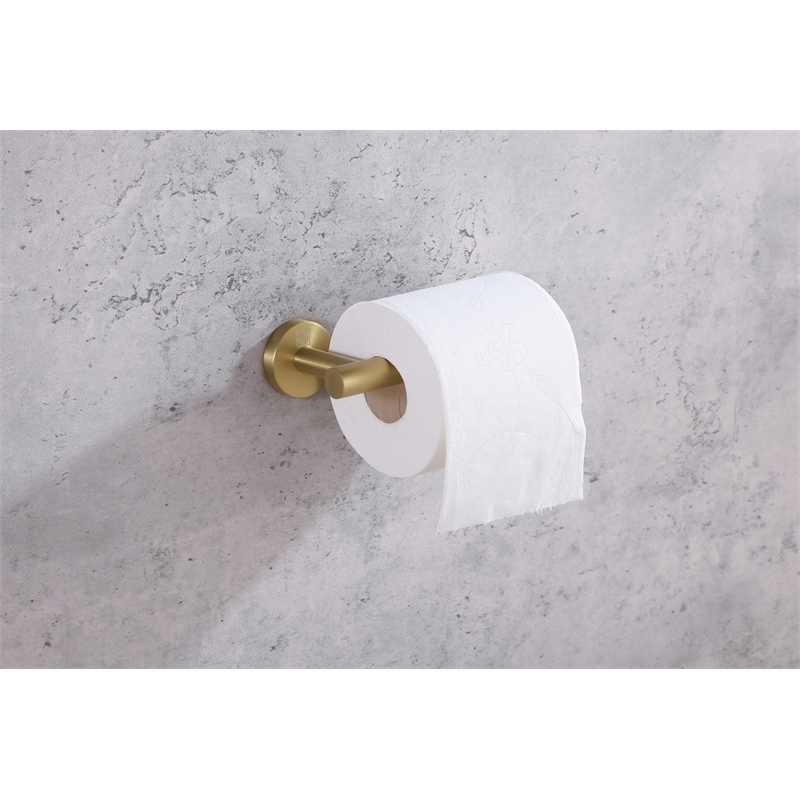 Pemberly Row 4-Piece Stainless Steel Bathroom Hardware Set in Gold
