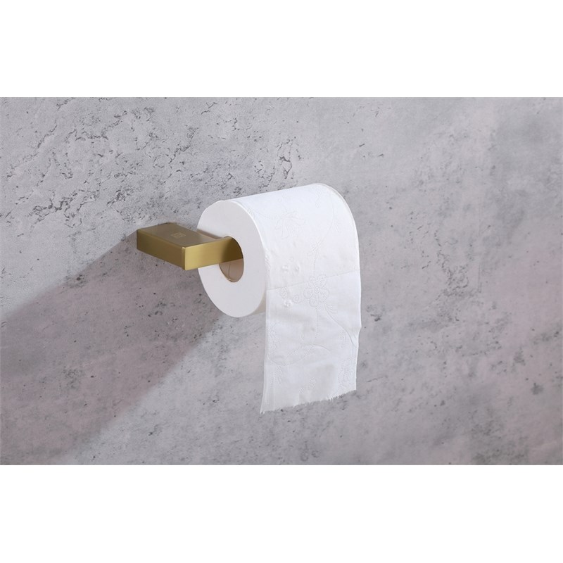 Pemberly Row 3-Pc Stainless Steel Bathroom Hardware Set in Brushed Gold