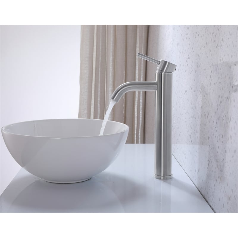 Pemberly Row Stainless Steel Bathroom Faucet in Brushed Nickel