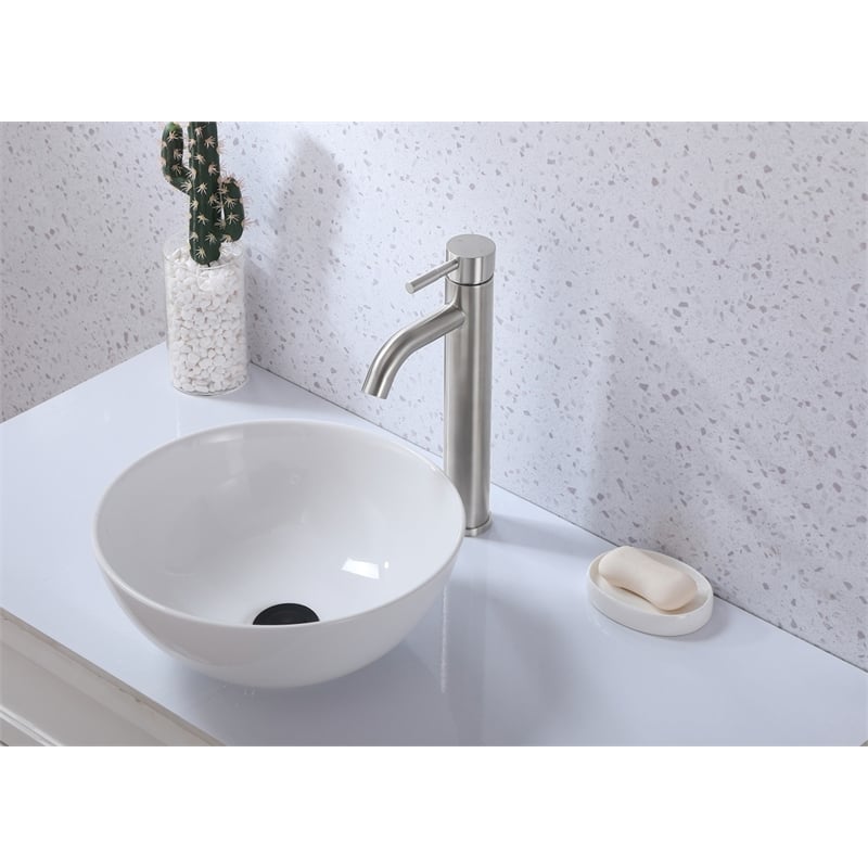 Pemberly Row Stainless Steel Bathroom Faucet in Brushed Nickel