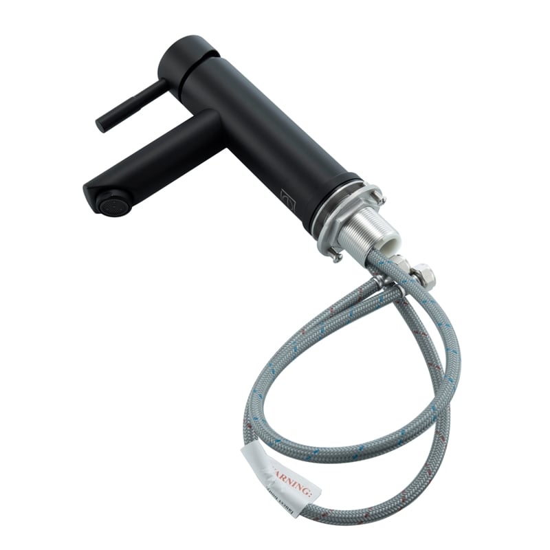Pemberly Row Stainless Steel Bathroom Faucet in Matte Black with Single Handle