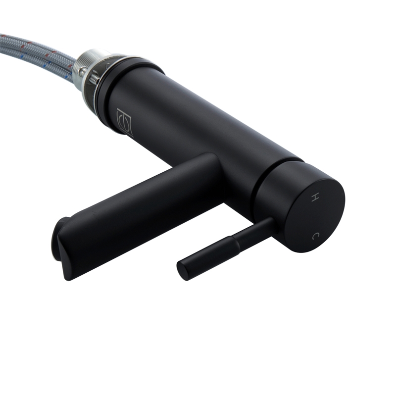 Pemberly Row Stainless Steel Bathroom Faucet in Matte Black with Single Handle