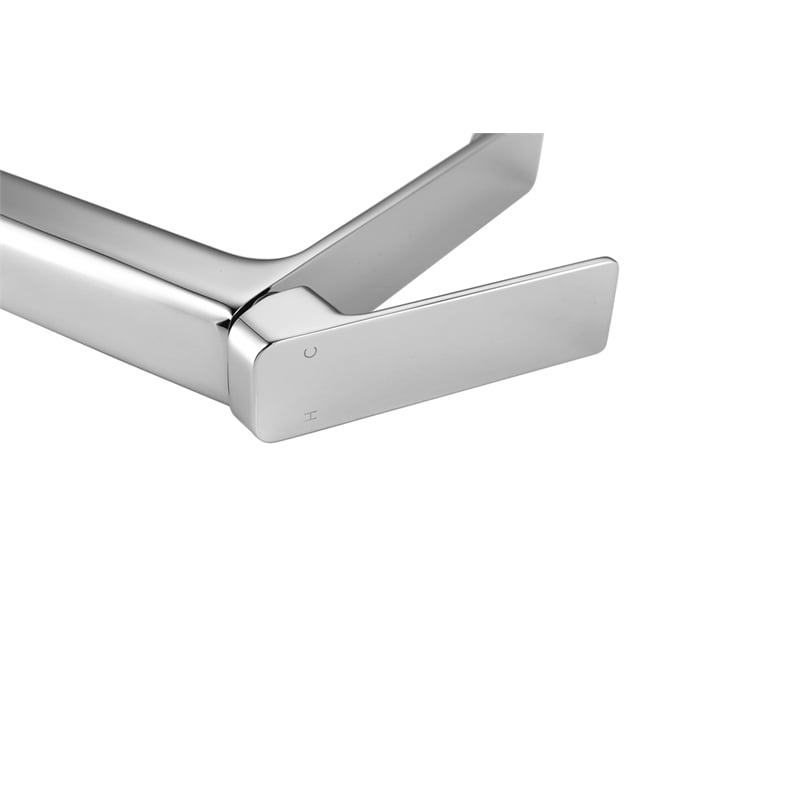 Pemberly Row Brass Single Handle Bathroom Faucet in Chrome