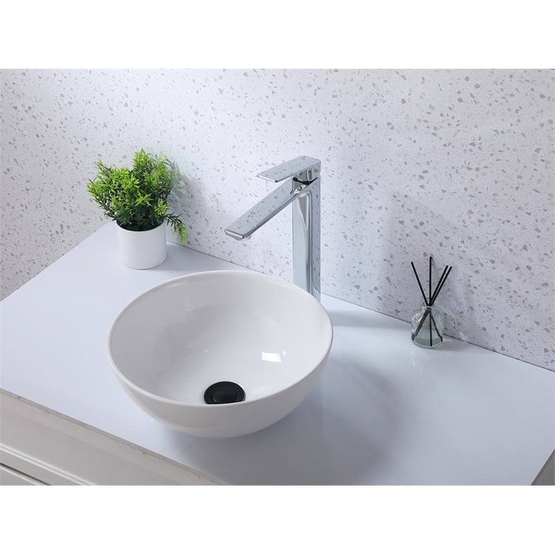 Pemberly Row Brass Single Handle Bathroom Faucet in Chrome