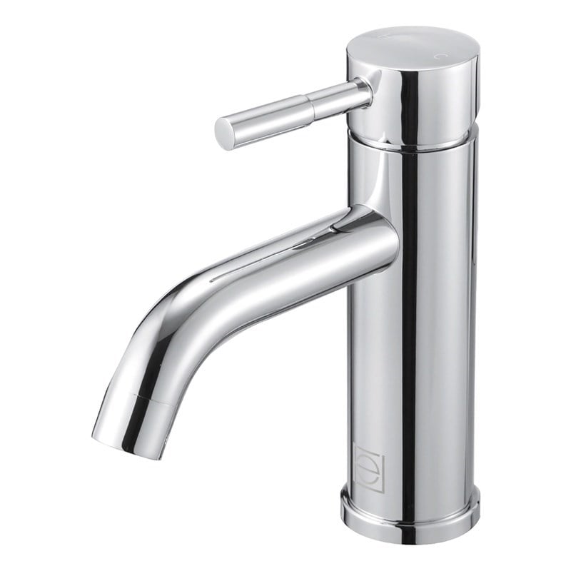 Pemberly Row Modern Single Handle Stainless Steel Bathroom Faucet in Chrome