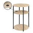Pemberly Row 3-Tier End Table with USB Ports in White Wood
