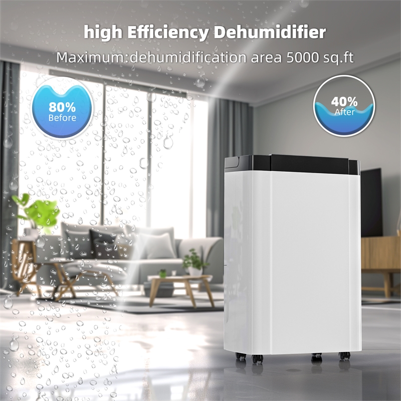 Pemberly Row 30-Pint White Dehumidifier with Air Purification & Defrost