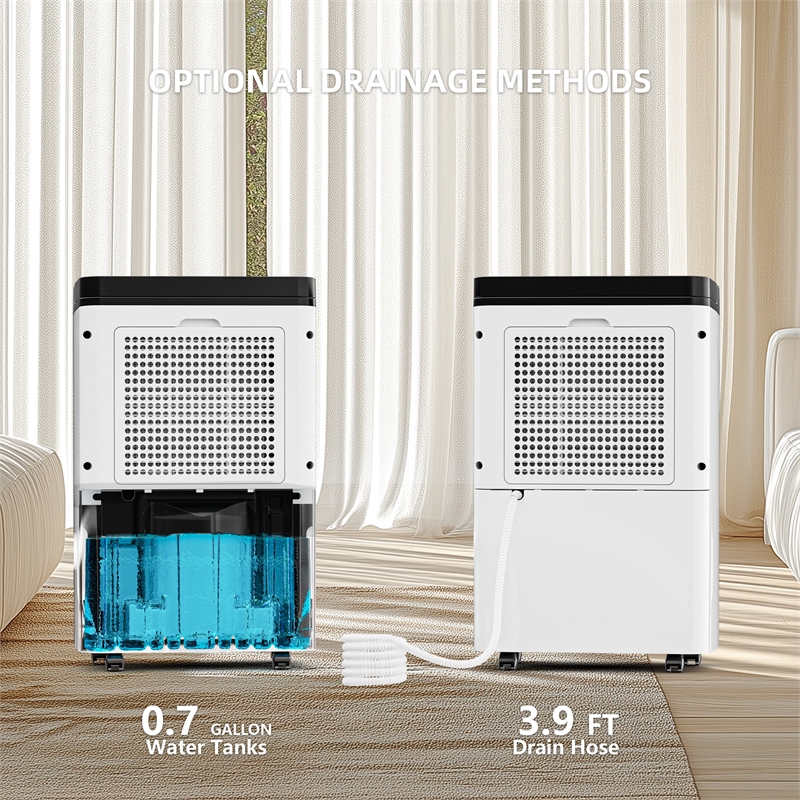 Pemberly Row 30-Pint White Dehumidifier with Air Purification & Defrost