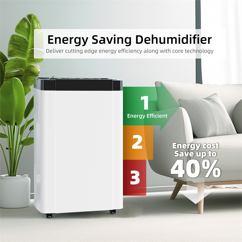 Pemberly Row 30-Pint White Dehumidifier with Air Purification & Defrost