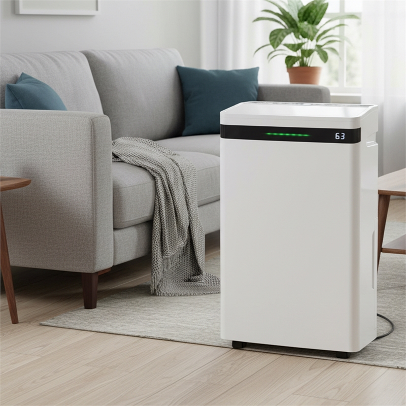Pemberly Row 19-Pint Ultra-Thin White Dehumidifier for 500 Sq Ft with 5 Modes