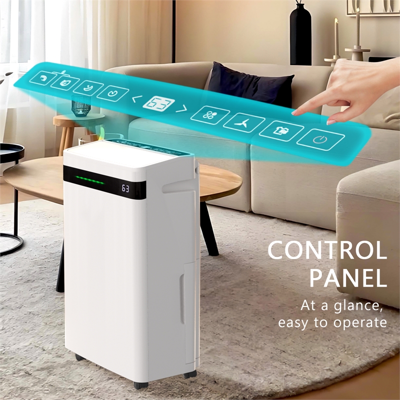 Pemberly Row 19-Pint Ultra-Thin White Dehumidifier for 500 Sq Ft with 5 Modes