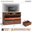 Pemberly Row Brown TV Stand with 50-Inch Electric Fireplace for 65