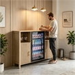 Pemberly Row Medium Wood Coffee Bar Cabinet with Mini Fridge Space & Power