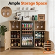 Pemberly Row Medium Wood Coffee Bar Cabinet with Mini Fridge Space & Power