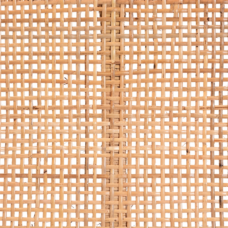 Pemberly Row Bohemian Rattan and Mahogany Short Accent Bench