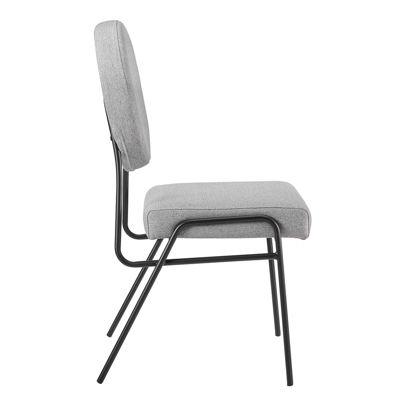 Pemberly Row Fabric Upholstered Dining Side Chairs in Light Gray (Set of 2)